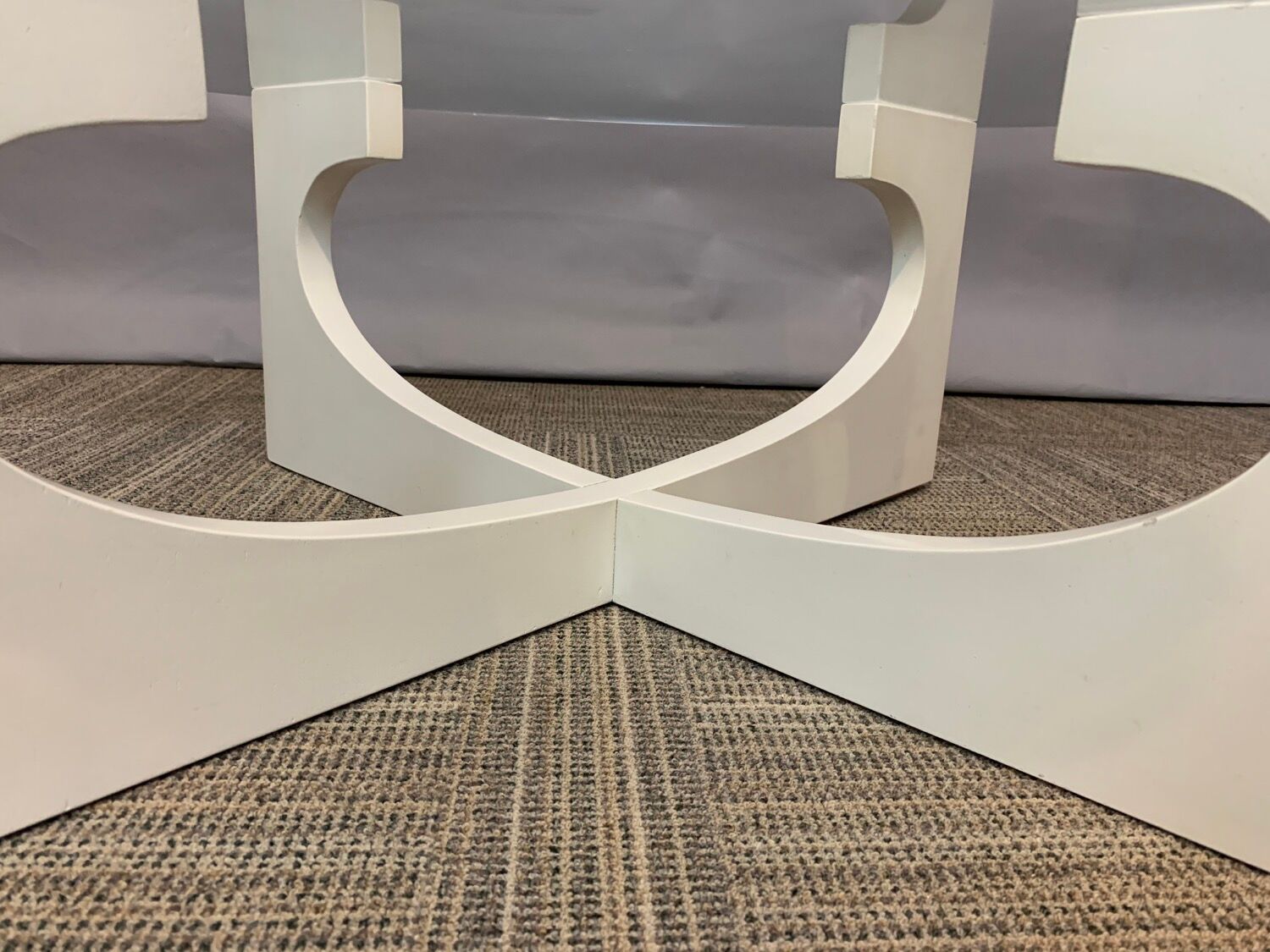 Vintage 1970s Circular Glass Coffee Table