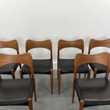 Set of 6 model 71 teak dining chairs by Niels O Møller for JL Møllers 1950s