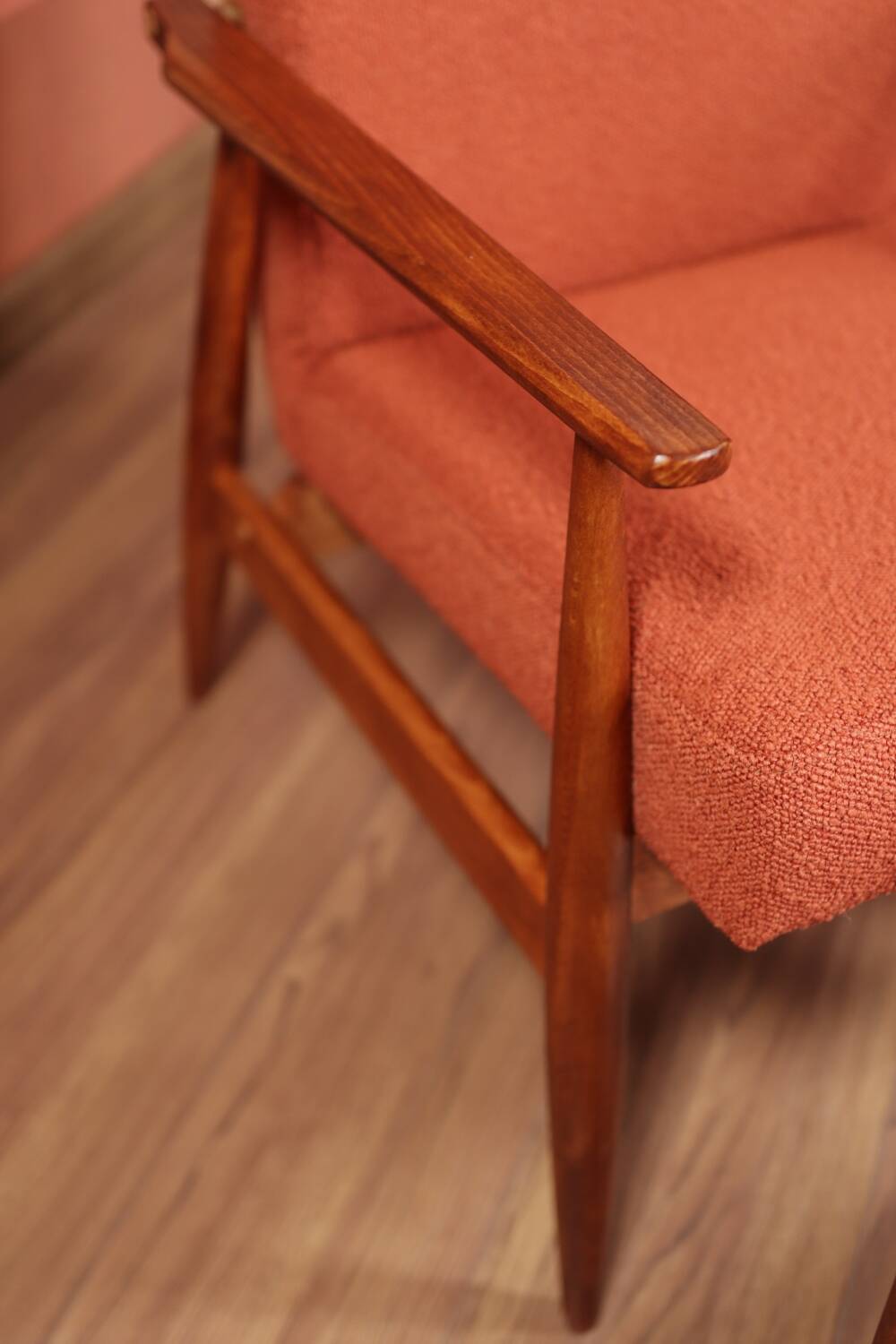 Fauteuil lounge et repose-pieds Vintage Terracota Boucle