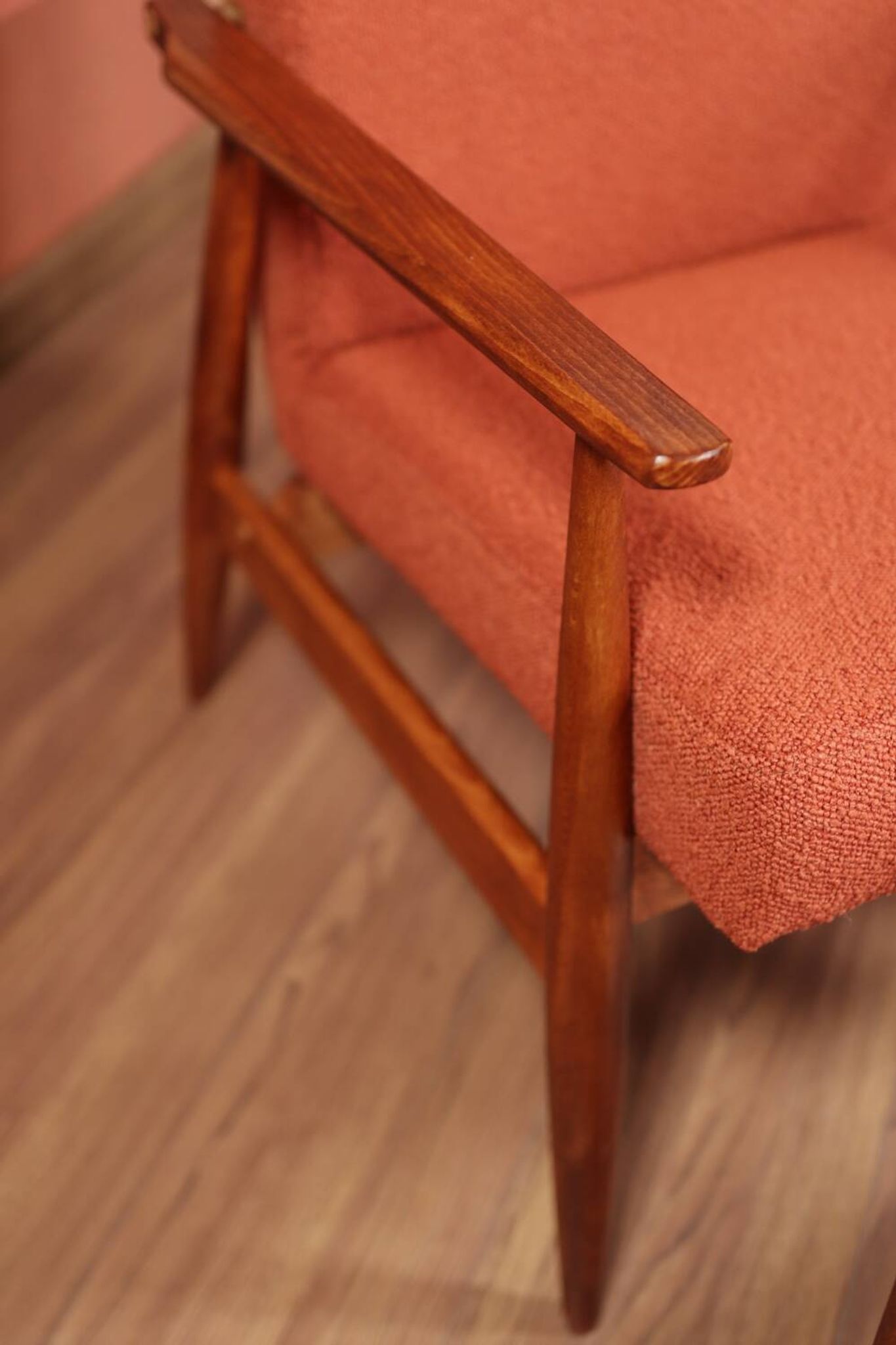 Fauteuil lounge et repose-pieds Vintage Terracota Boucle