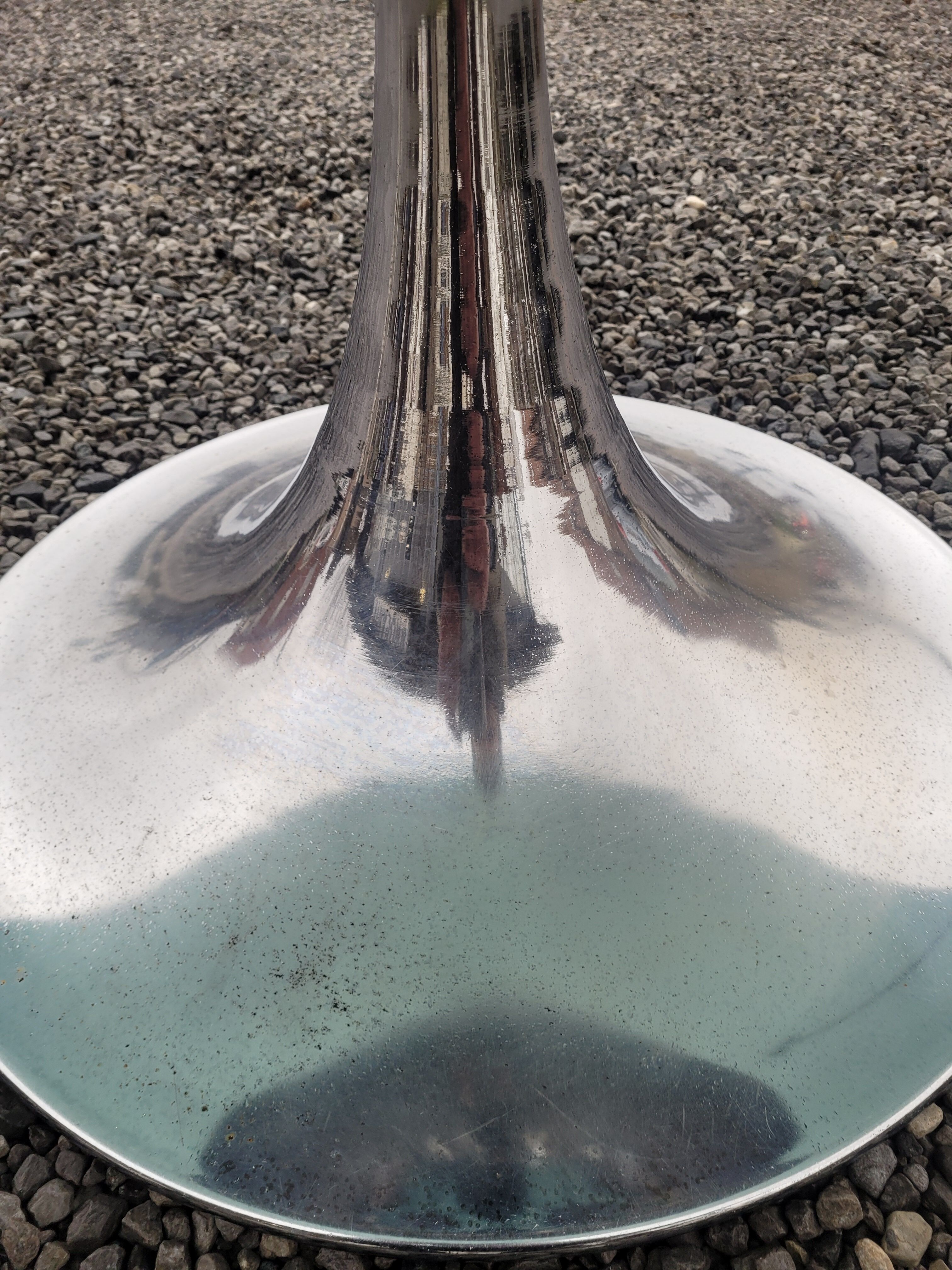 Table foot tulip smoked glass of the 70s by Gastone Rinaldi