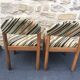 Paire chaises bois et tissu