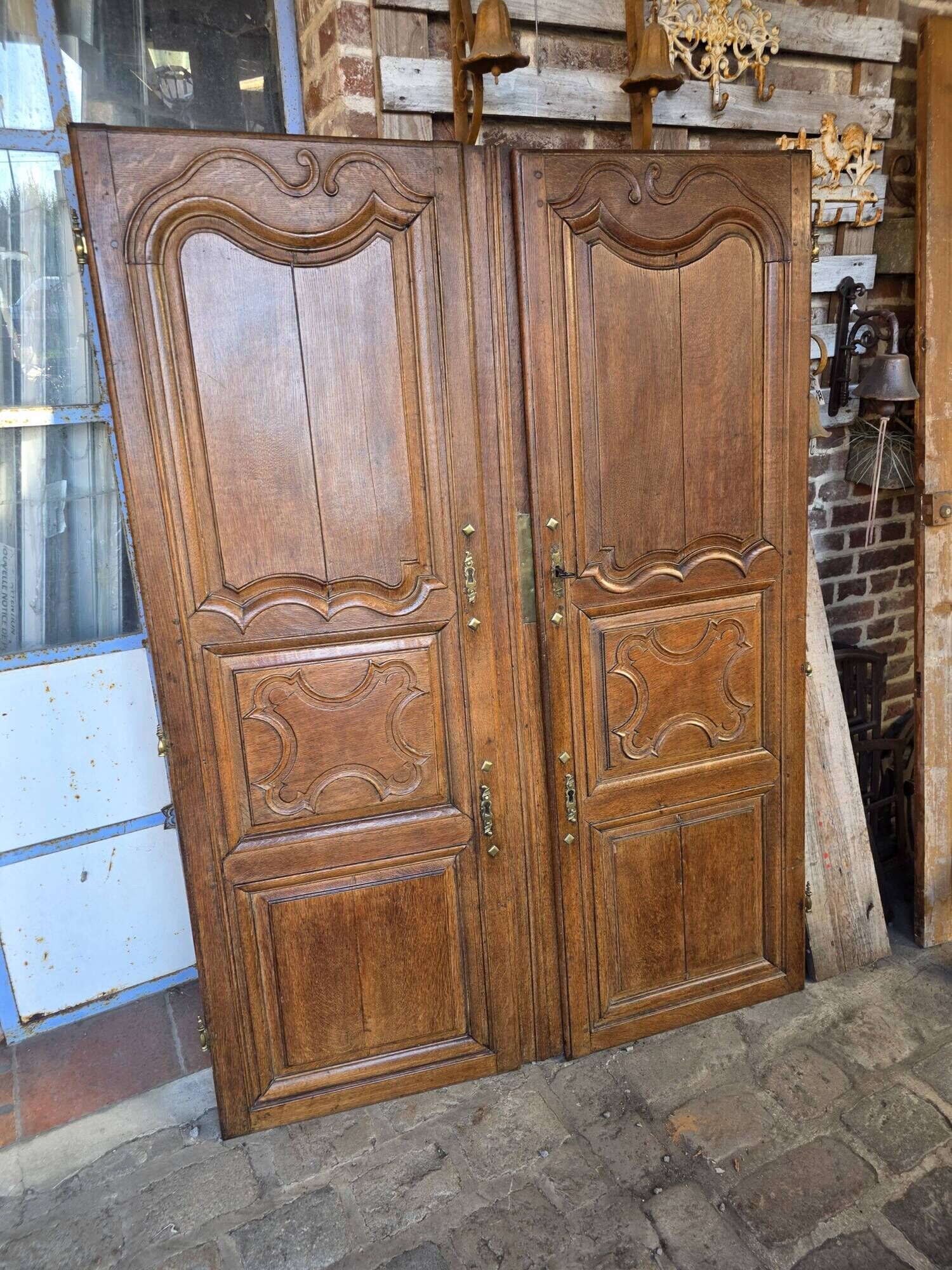 Pair of 19th-century oak cupboard doors