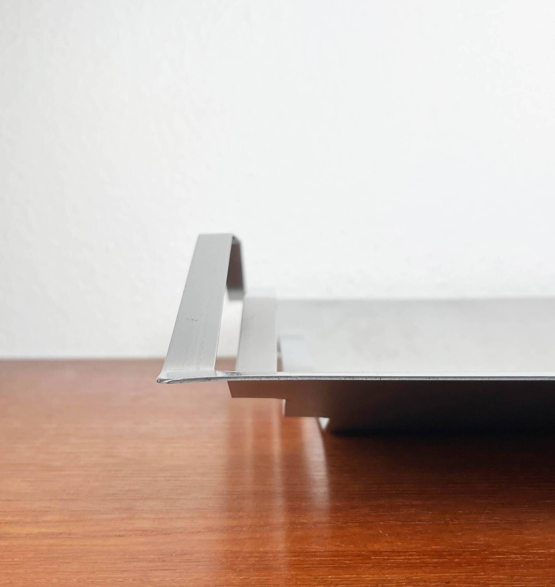 Minimalist postmodern metal fruit bowl, 1980s
