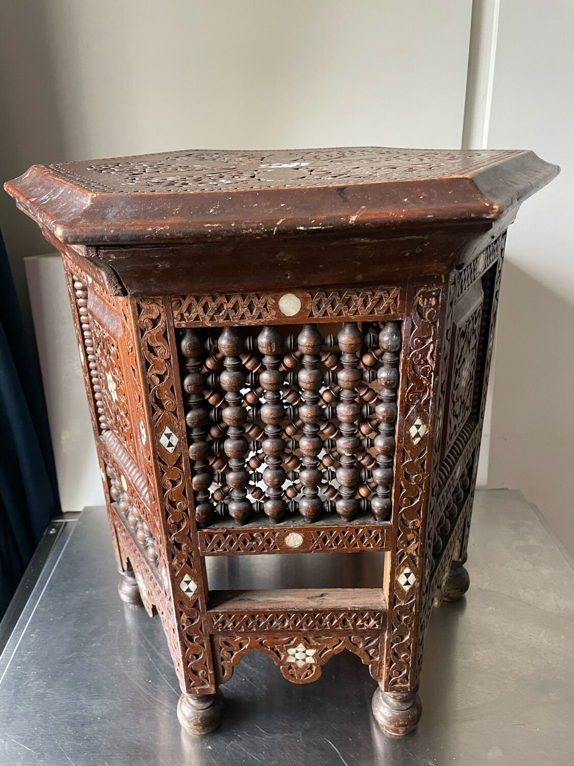 Antique Ottoman Turkish octagonal table