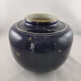 Ball vase, Sèvres porcelain. Blue and gold