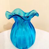 Blue breathless glass vase