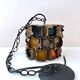 Brutalist Pendant Lamp by Felipe Delfinger in Metal and Colored Glass, 1970