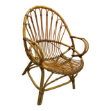 Rattan and bamboo armchair