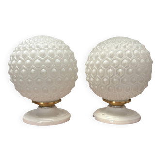 Pair of vintage Art Deco globe wall lights