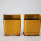 1940s Pair of Art Deco Bedside Tables, Czechoslovakia