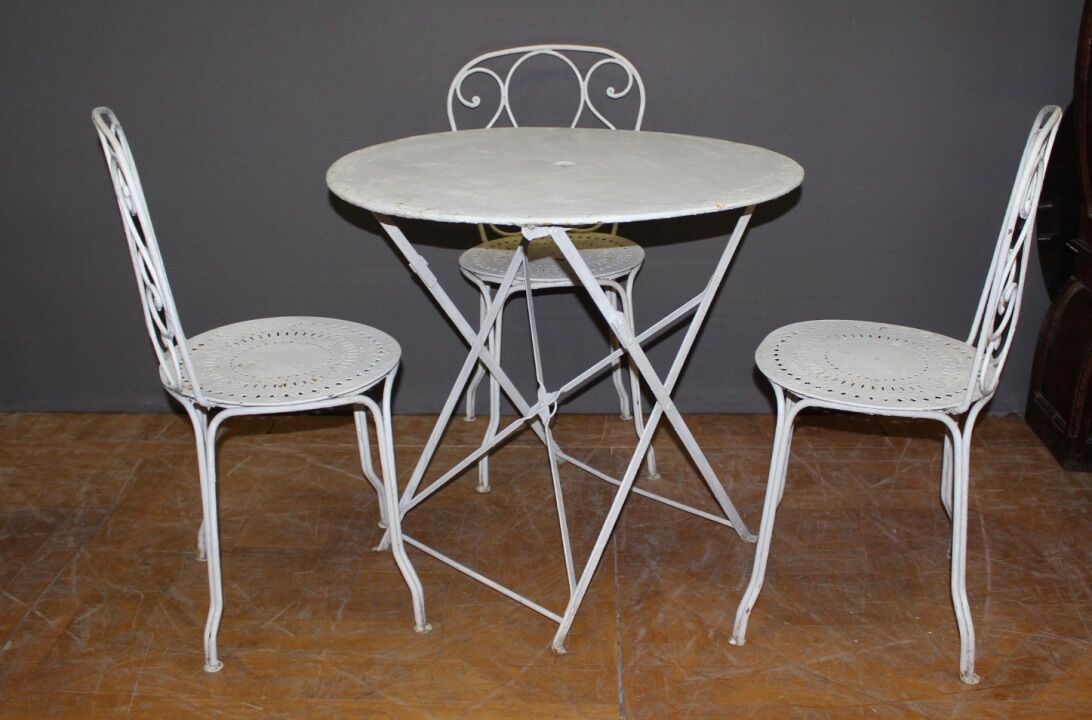 Salon de jardin en fer vers 1900