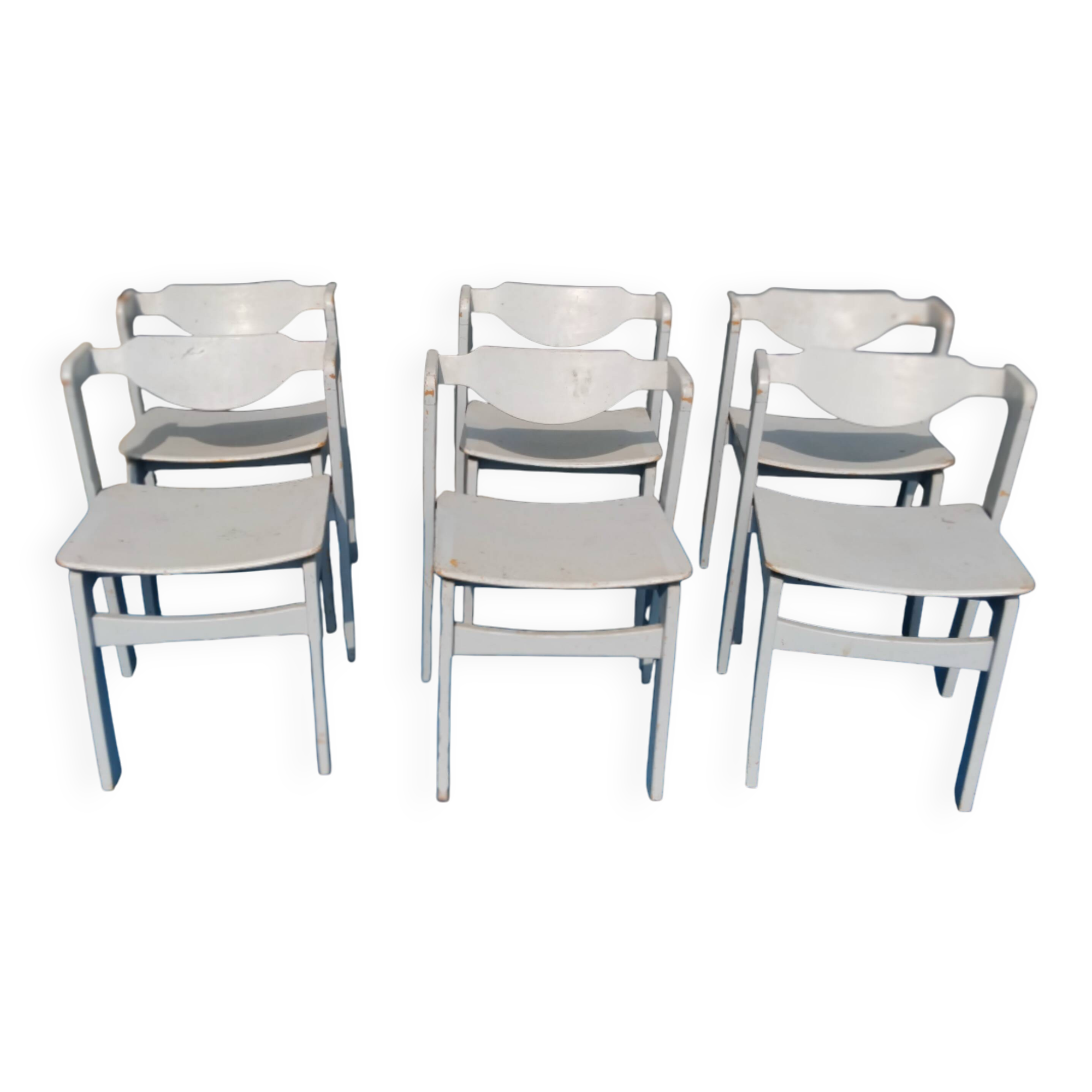 Set of 6 vintage designer chairs
