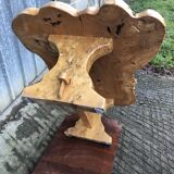 Handcrafted Brutalist coffee table in solid elm