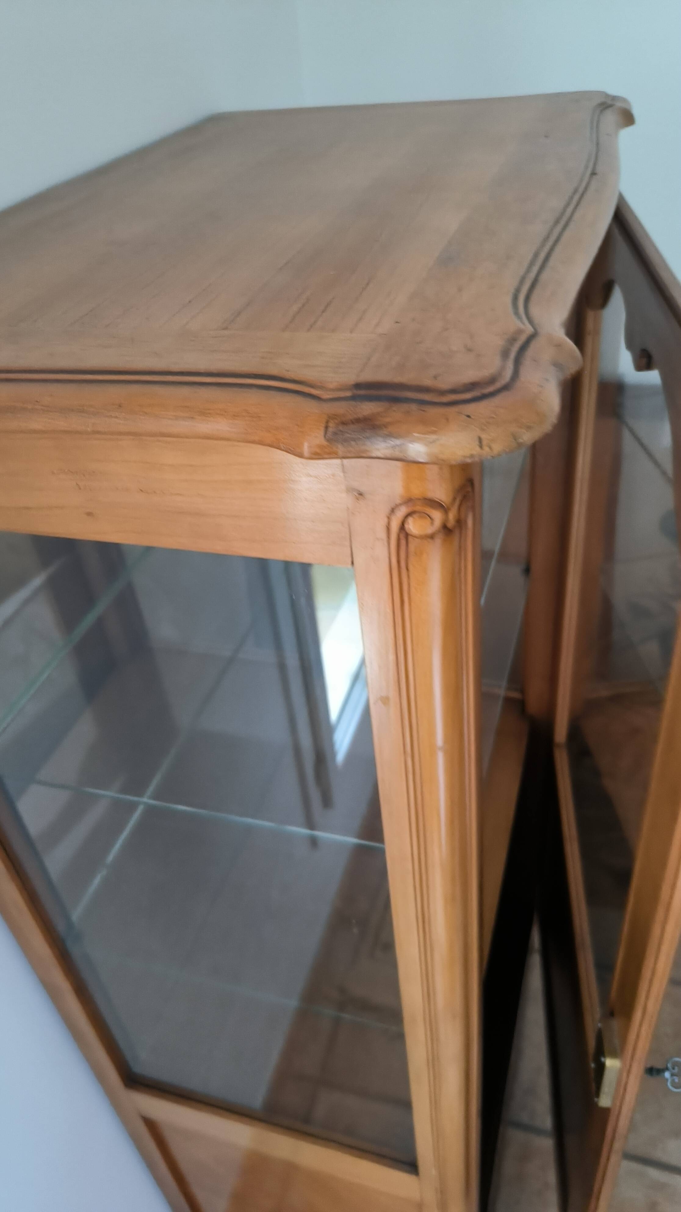 Antique solid wood display cabinet