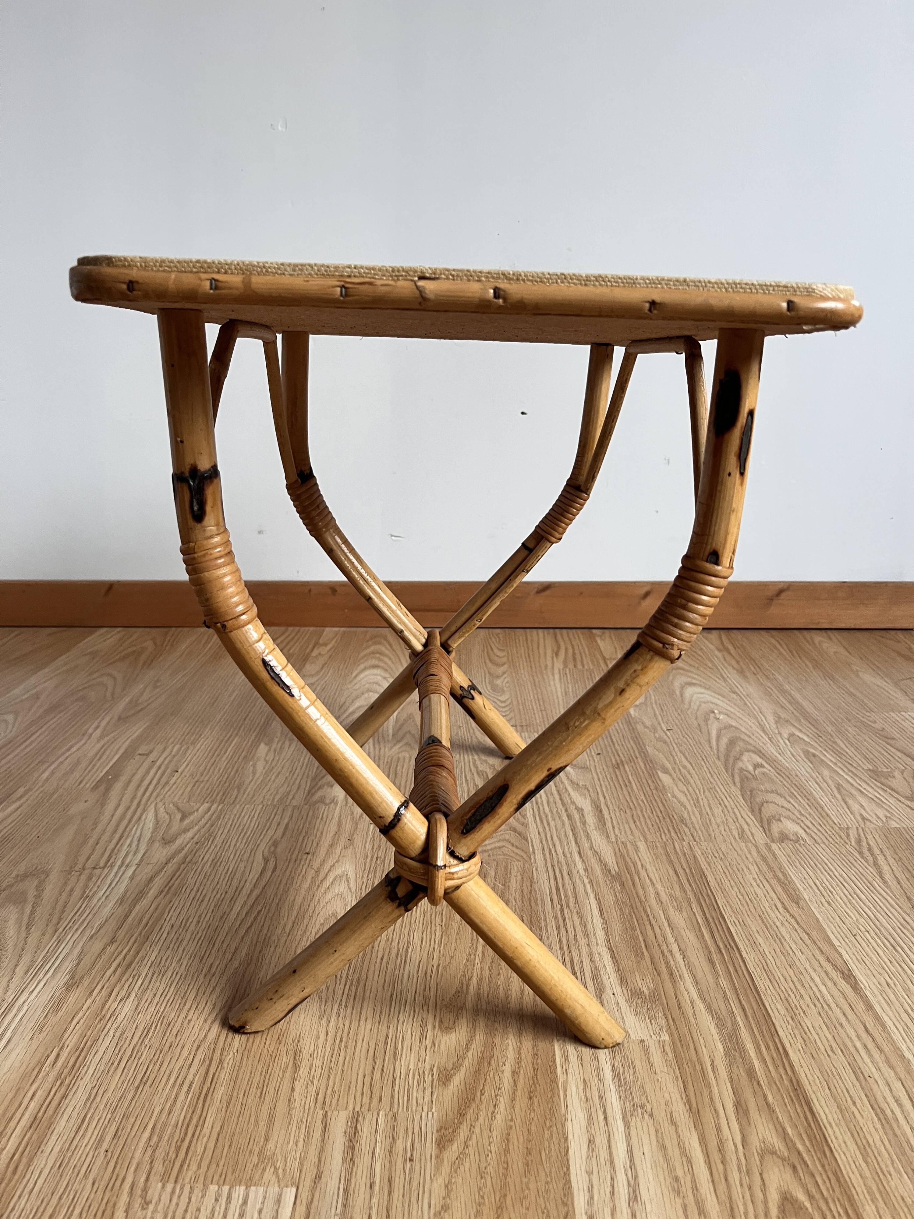 Rattan side table
