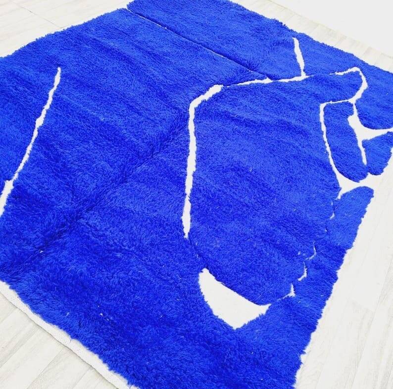 Handwoven Berber rug, traditionally handmade, 1.4/2.6 m.