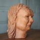 Sculpture signed Doloire, terracotta sculpture, woman's head sculpture, collection, interior decoration.