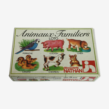 Jouet ancien loto des animaux familiers