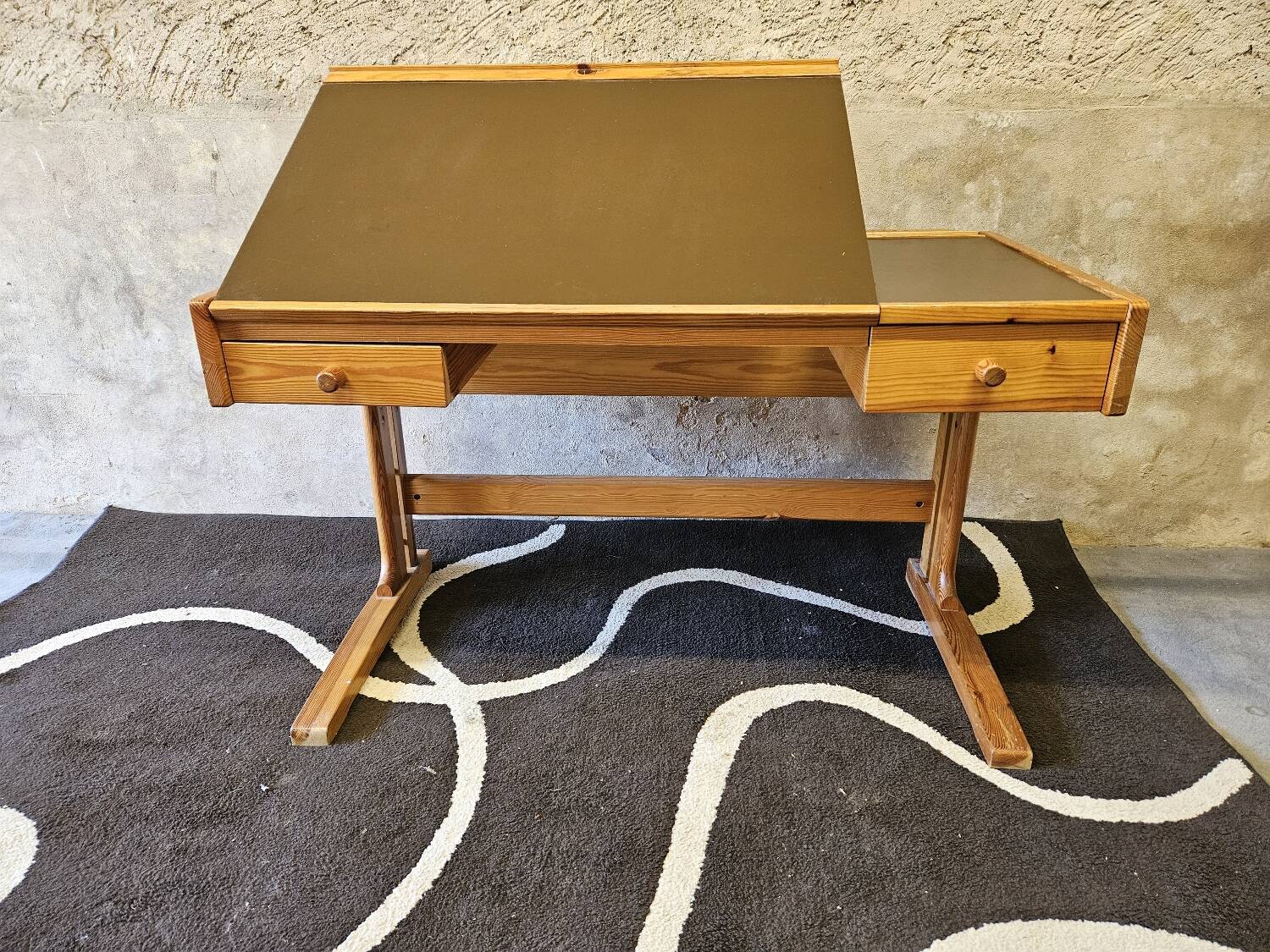 Architec pine desk 1970" suspended