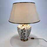 French hand painted ceramic vase lamp, 1970s
