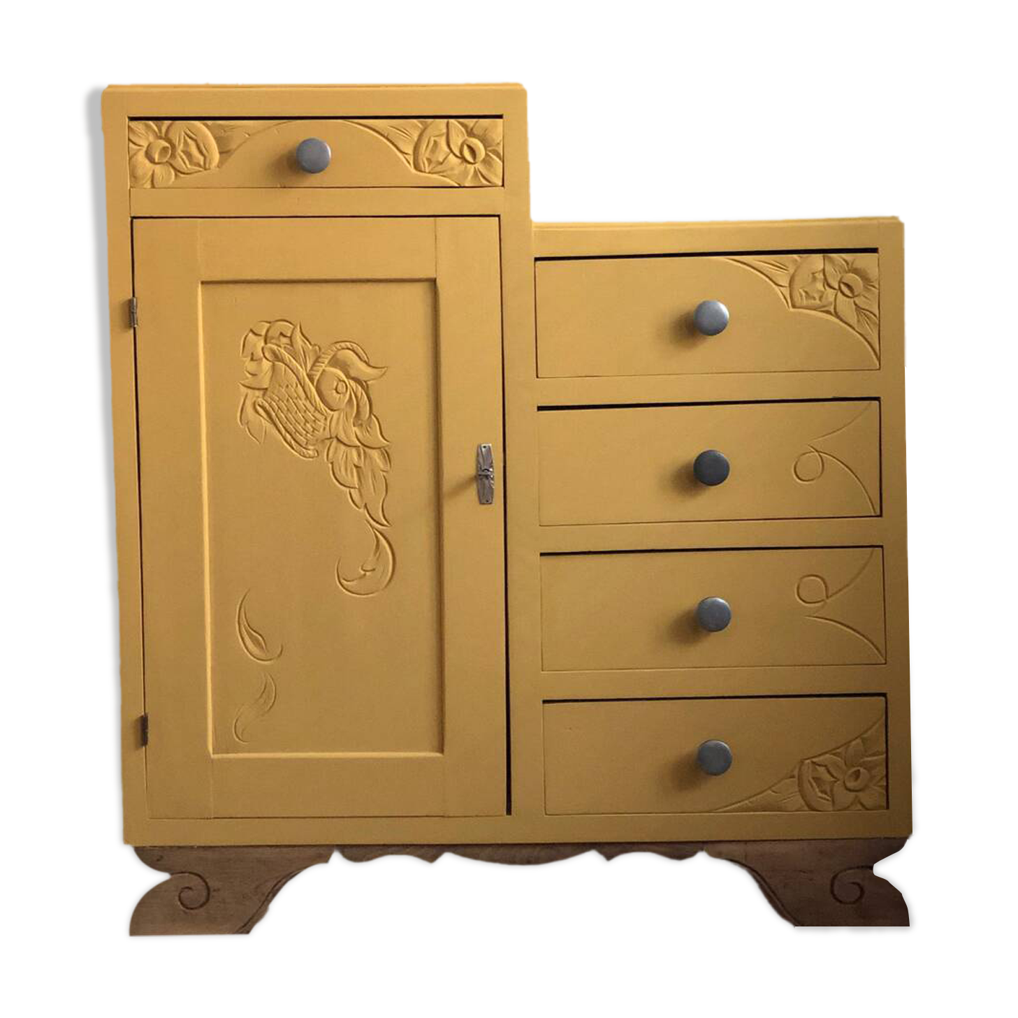 Commode vintage asymétrique
