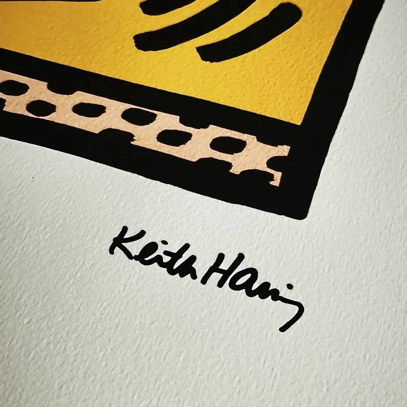 1990s Keith Haring Limited Edition Lithograph Numbered in Pencil.