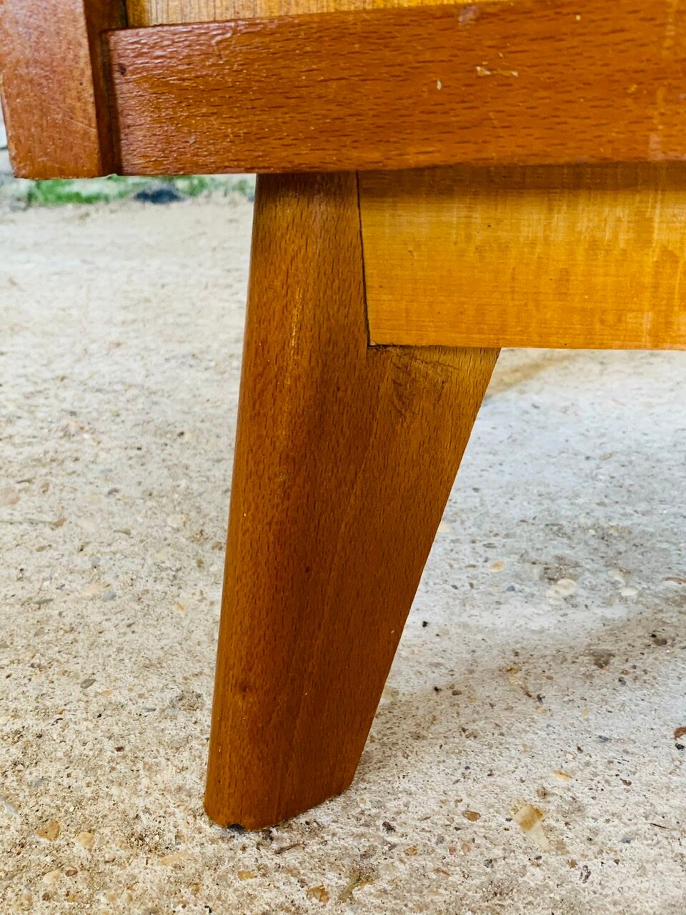 Vintage secretary on feet compass Scandinavian style, circa 50's