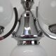Art Deco Chrome and Pink Glass Chandelier, 1930's, Czechoslovakia
