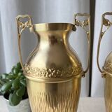 Ancienne paire d’amphores en laiton