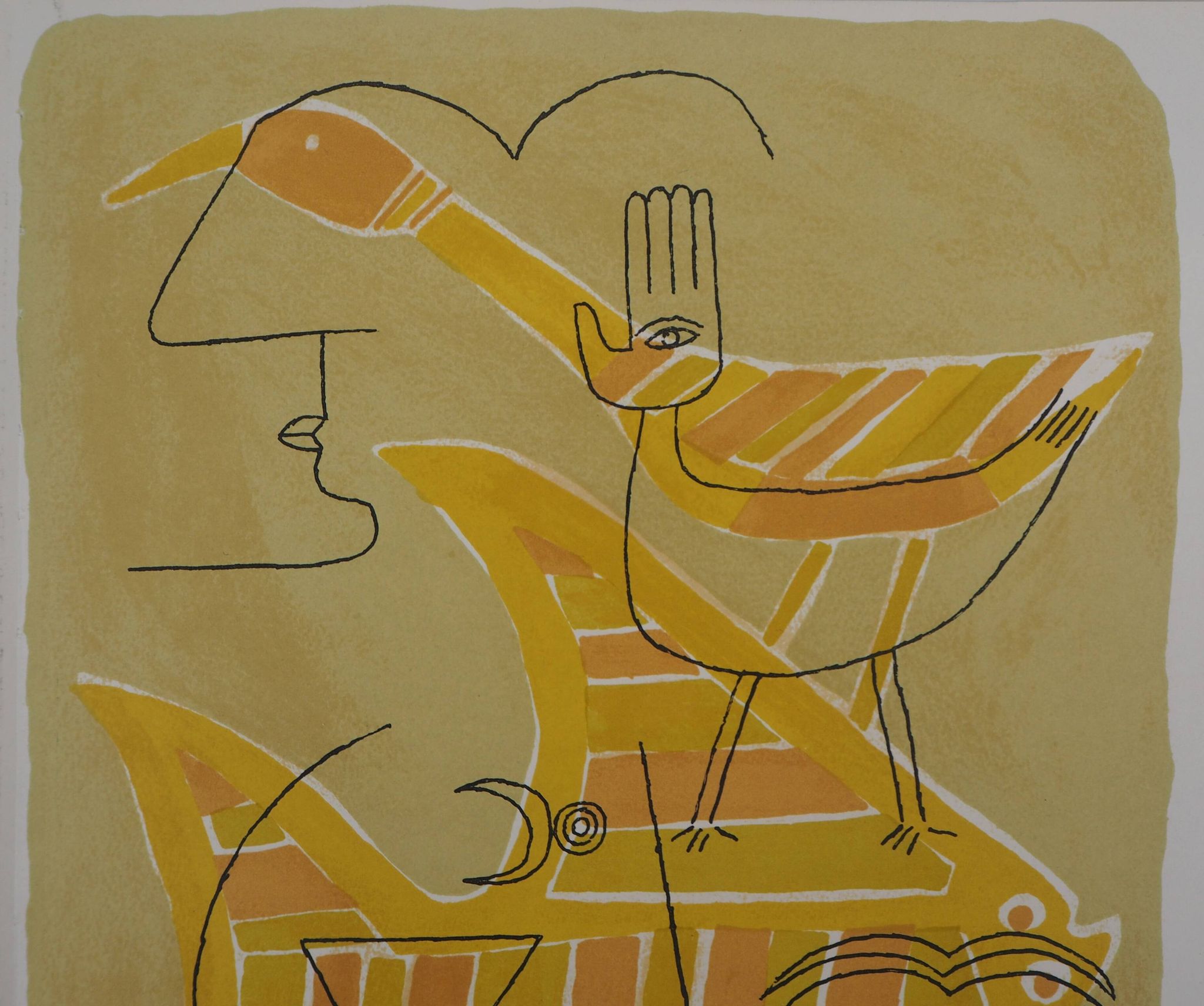 Victor brauner : portrait surréaliste (traces interstices) - lithographie o