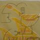 Victor brauner: surrealist portrait (interstice traces) - lithograph o