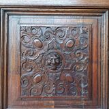 Renaissance oak carved buffet cabinet
