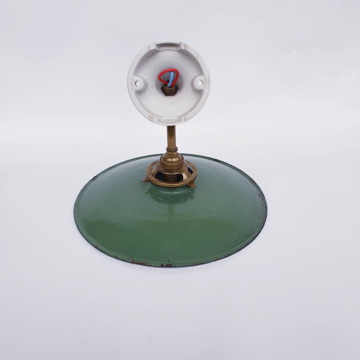 Swan neck and enamelled sheet metal wall light