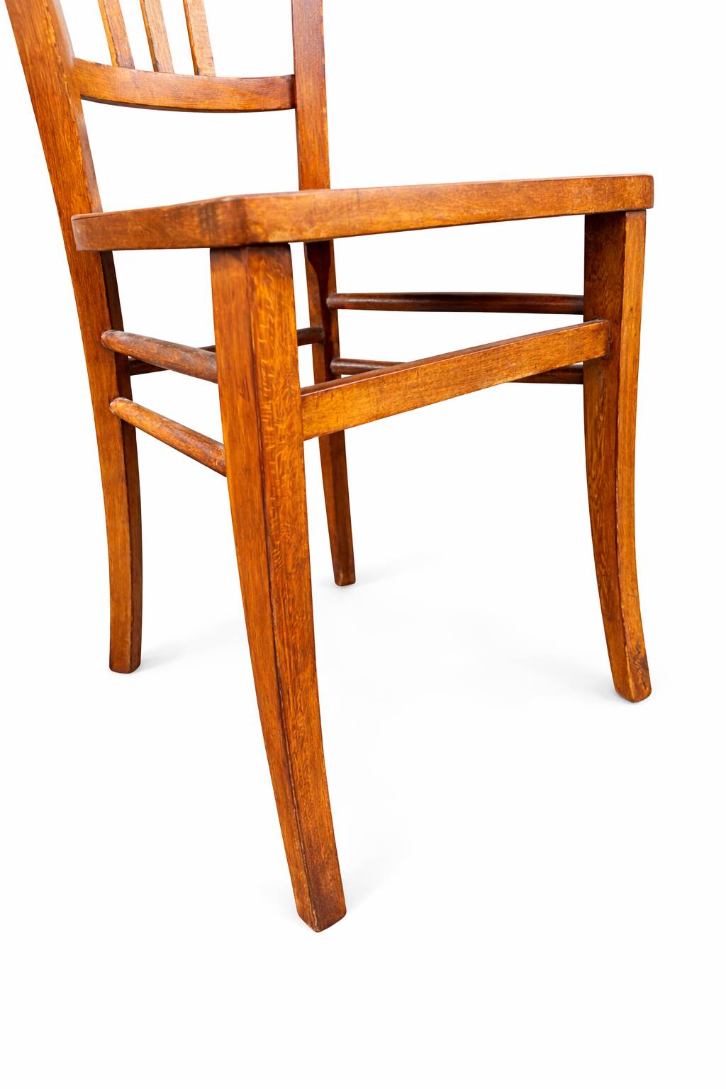 set of 4 curved wood chairs Baumann Restaurant Paris bistro 50s