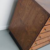 Vintage German pine & oak apothecary cabinet, 1950s