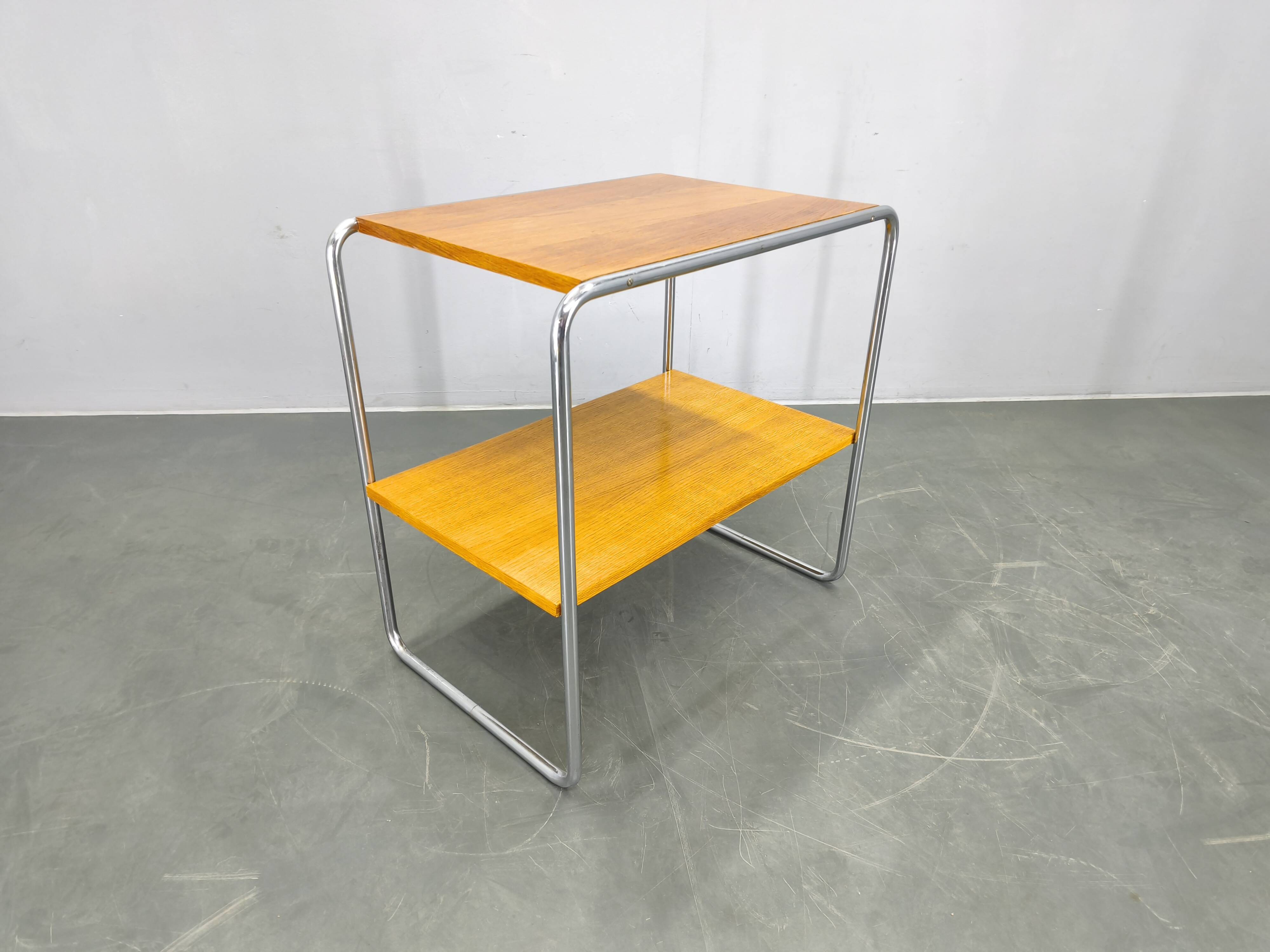 Bauhaus Tubular Steel Side Table in Style of Marcel Breuer, 1930s