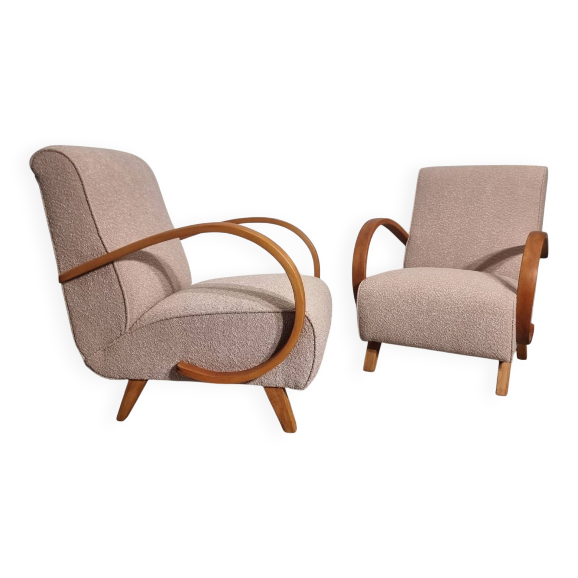 Art Deco Lounge Chairs from Jindřich Halabala, 1950s, Set of 2