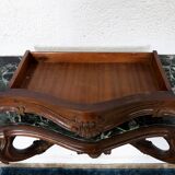 Console table wood and green marble from Aosta