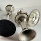 Vintage chrome metal candle holders