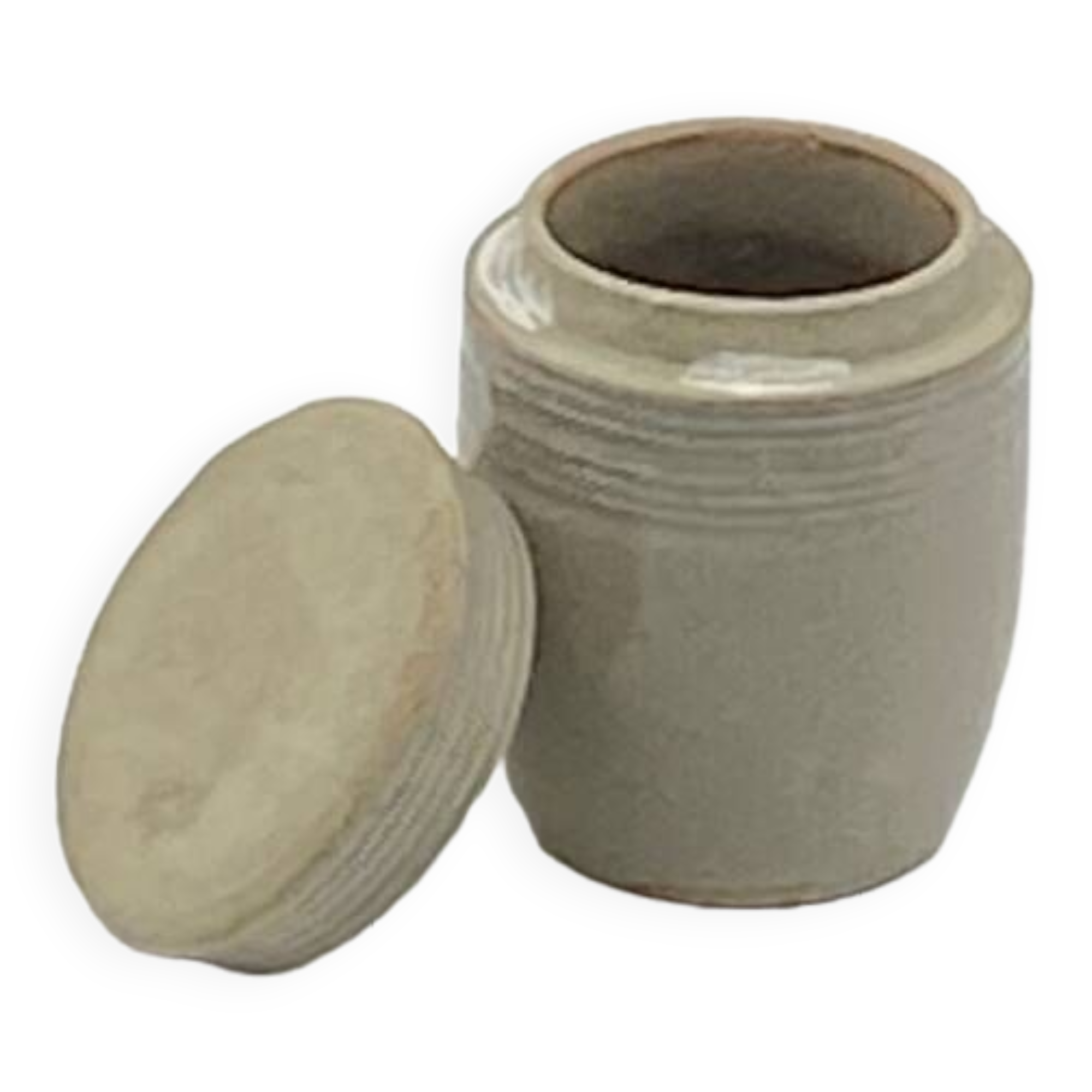 Old jam pot, stoneware, Paul Langeron, Pont des Vernes,