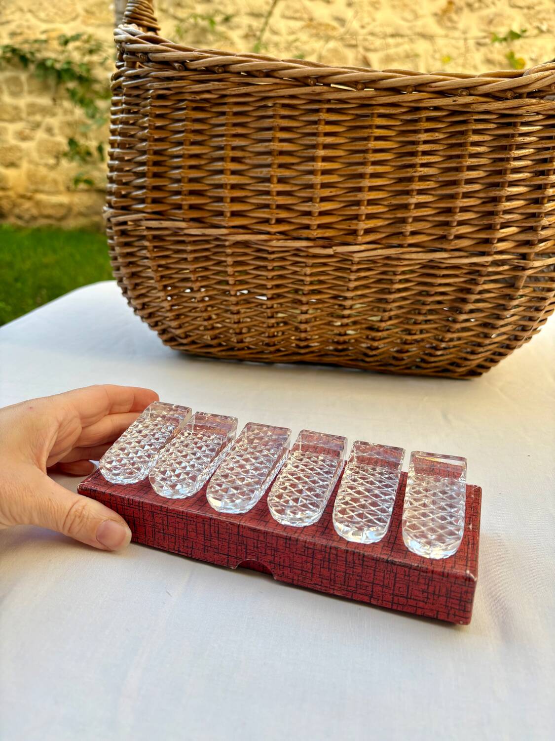 6 reposes couverts en cristal ciselé