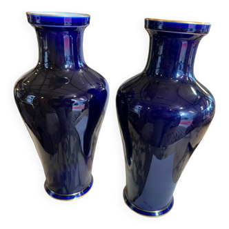 Pair of Sèvres blue vases