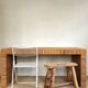 Table ou bureau en tressage d'osier