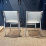 Pair of fpe chairs by ron arad for kartell translucent gray italy