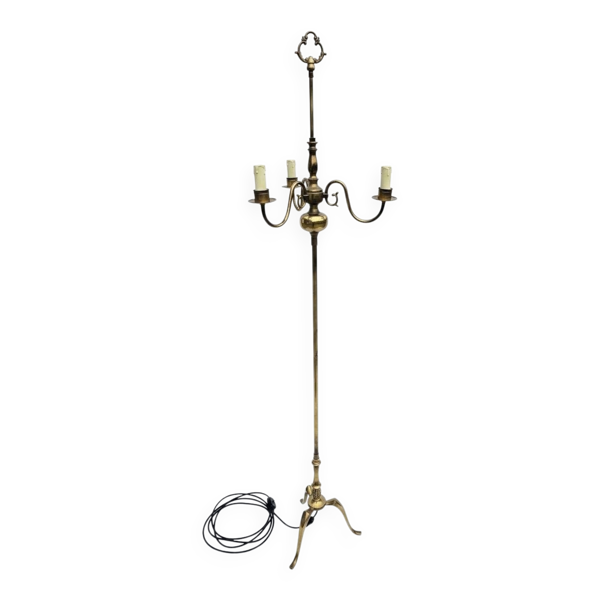 Lampadaire tripode en laiton, années 70-80 — Beyit
