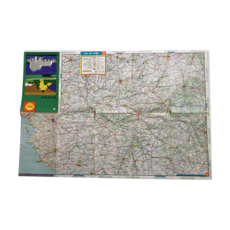Carte vintage Val de Loire - carte de France - Shell