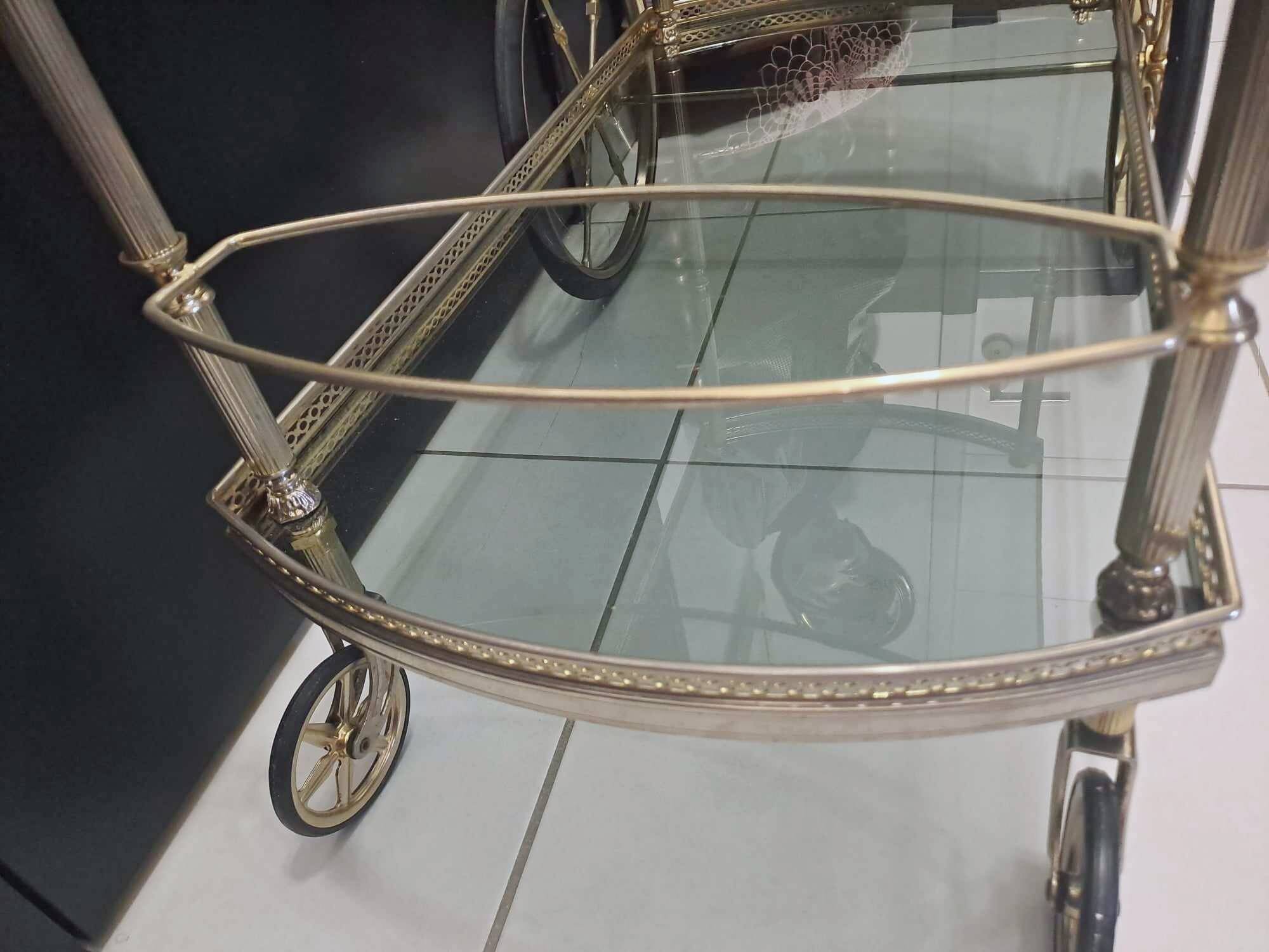 Vintage trolley in gilded and silvered bronze