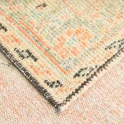 Blush Pink & Sage Green Oushak Vintage Rug For Living Room, 166x266 Cm