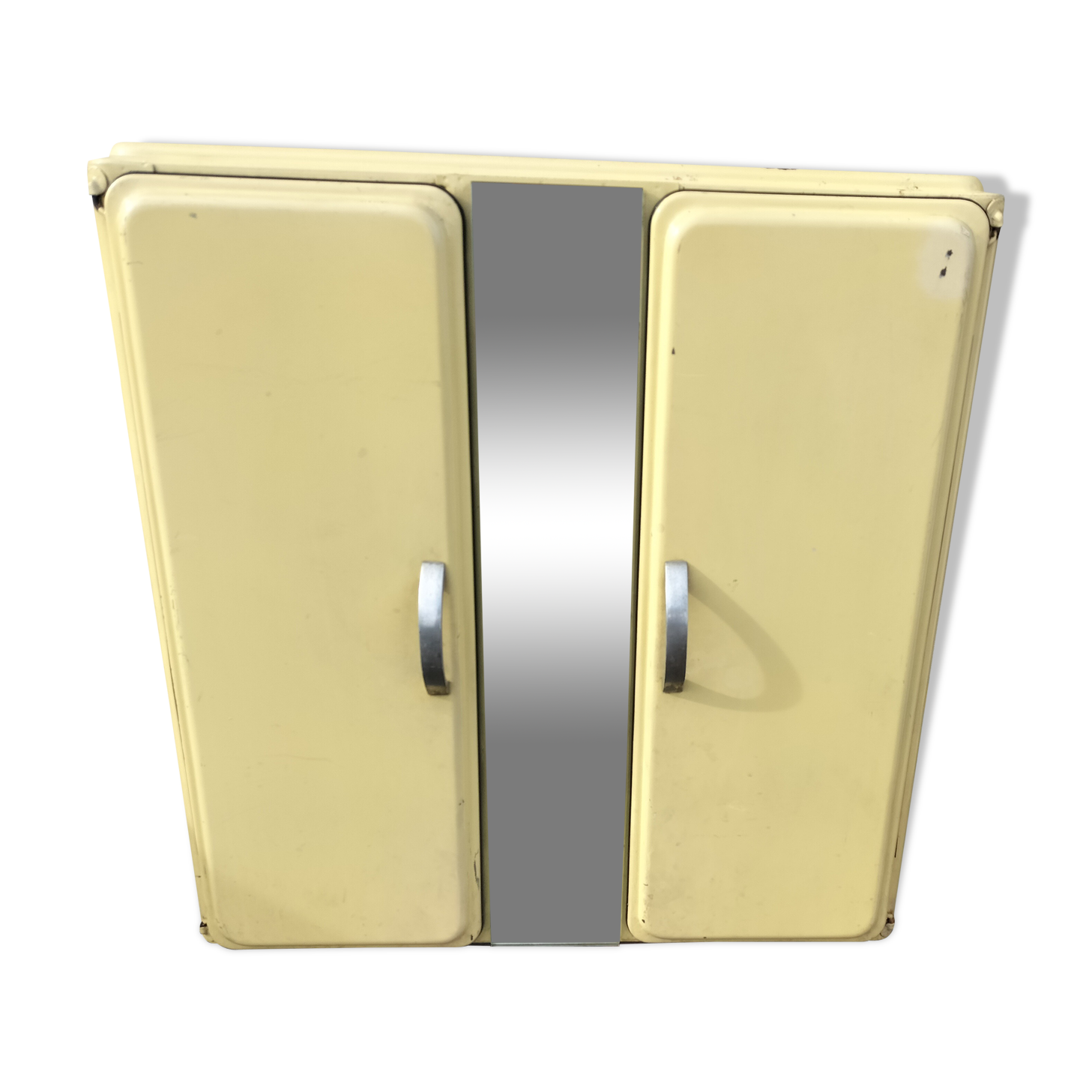 Antique iron pharmacy cabinet